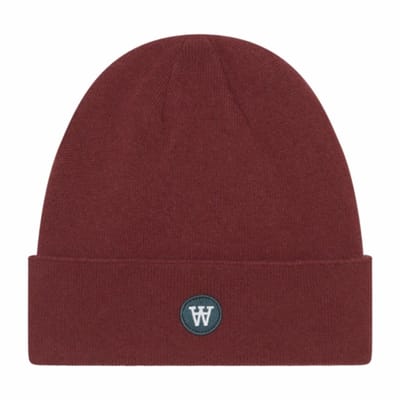 Beanie Wood Wood Unisex Vin Patch Autumn Red