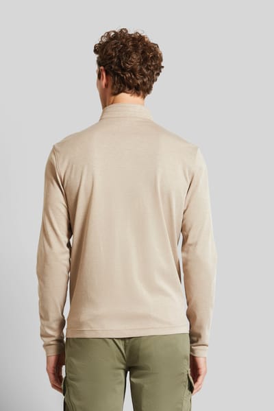 Bugatti Herren Polo met lange mouwen en opstaande kraag