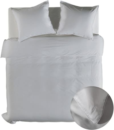 Yellow Dekbedovertrek Lyocell Suite New York - Vaporous Grey - 200x200-220 cm - 100% Lyocell - Tweepersoons