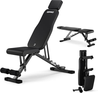 Trainingsbank Opklapbaar - Fitnessbank Halterbank - Full Body Workout - Verstelbaar tot 300kg - 105x44x116 cm - Zwart