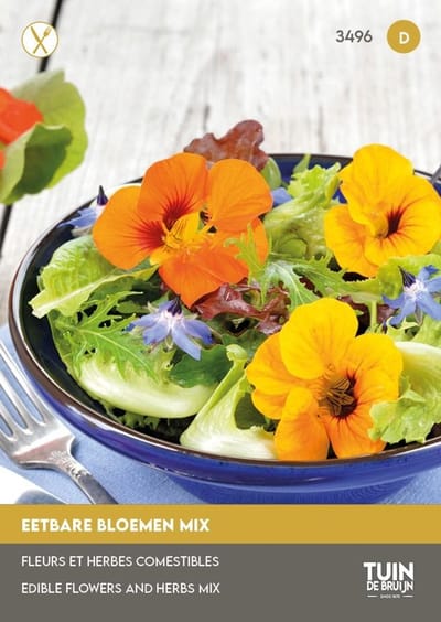 Eetbare Bloemen Zaden Mix – Bloemenmengsel voor Salade & Decoratie – Kleurrijke Bloemen – 5g – Bijen & Vlinders – Tuin de Bruijn