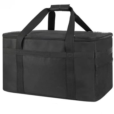 VHV - Camping organizer - Opbergtas camping - Camping opbergbox - 30 Liter - Opvouwbaar - Met verstelbare verdelers - Draagbaar - Voor kamperen, tent en outdoor - 38*30*26cm - Zwart