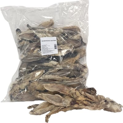Petsnack - Konijnenoren Met Vacht 1 KG Hondensnack
