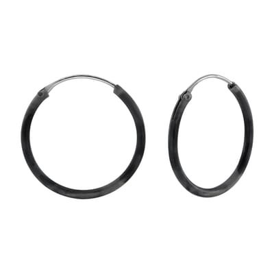 WeLoveSilver - Oorringen - 925 Zilver - Zwart - 18 mm - Hypoallergeen