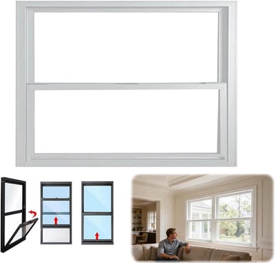 Schuifraam Met Slot - Vervangingsraam - Ventilatie Verbeteren - Roestbestendig Aluminium - 30 x 63 cm - Wit