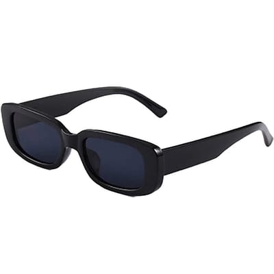 Dailygoody - Retro Kleine Frame Zonnebril - Uniseks Zonnebril voor Heren en Vrouwen - Trendy en Modieus - Zwart - Perfect voor Buitenactiviteiten - Id.