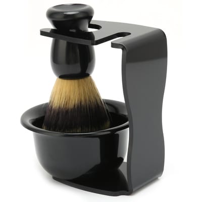 3 pièces ensemble de blaireau barbe blaireau bol sécurité rasage support Kit pour hommes