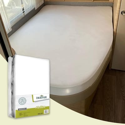 Dexitex Molton matrasbeschermer Frans bed, RECHTS Wit