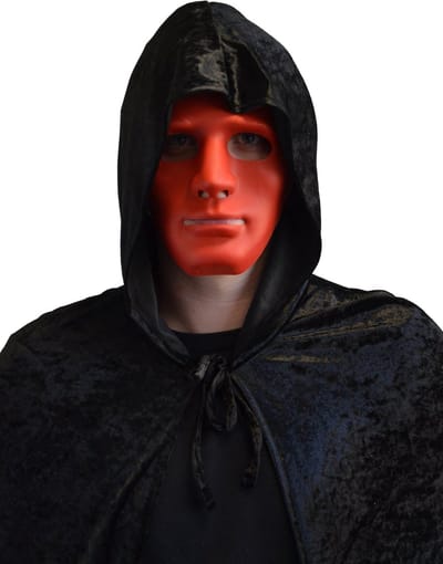 Partychimp Voordeelverpakking 6 stuks Gezichtsmasker Mysterieus Rood Halloween Masker Voor Bij Halloween Kostuum Volwassenen Carnavalskleding Heren Carnavalskleding Dames Carnaval Accessoires Carnaval - Pvc - Rood - 6-Pack