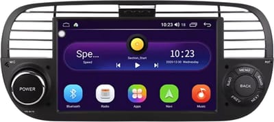 Autoradio met bluetooth - Carplay - Voor Fiat 500 (2007-2015) - Geschikt voor Apple en Android - Stereo - Navigatie - Navigatiesysteem auto - 1GB 16GB - 7"
