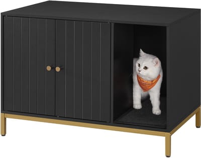 Feandrea - Kattenbak - Kattenbak Kast - Bijzettafe - Zwarte