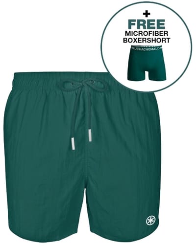 Muchachomalo Heren Zwembroek - 1 Pack + Boxershort - Maat M - Groen - Mannen Zwembroek