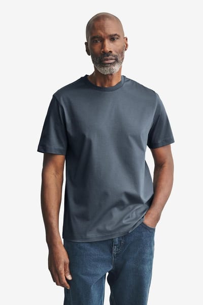 Next - Heren - Signature SUPIMA®-katoenen T-shirt met ronde hals en standaard pasvorm - Grijs