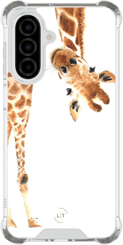 Shockproof hoesje - Geschikt voor Samsung Galaxy A26 - Giraffe - Extra sterke case - TPU/polycarbonaat - Giraffe - Bruin, Transparant