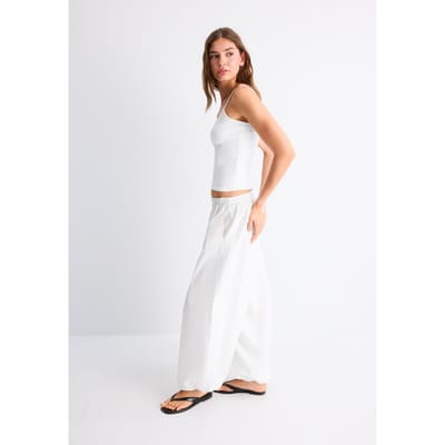 Stradivarius B07 Ribgebreide top met bandjes  Wit XS