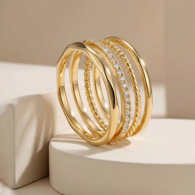 Joli Ensemble Bague Fine pour Femmes avec Zircon Cubique Zircon Exquis Anneaux Empilables Accessoires Fins pour Cadeau de Mariage 9