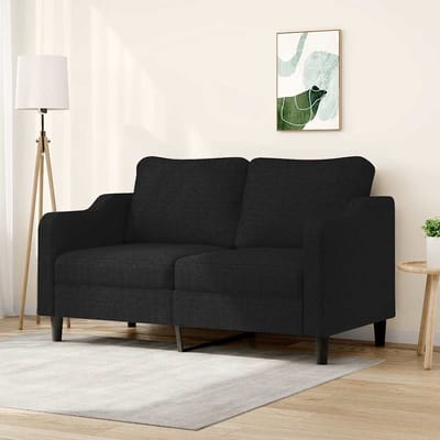 Vidaxl Bank 2-persoons, Zwart, 140 Cm, Bekleed met Stof