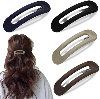 Dailygoods- Haarspeldjes Antislip - Platte Haarspeldjes - Lichtgewicht Plastic - 4 Stuks - Comfortabel voor Yoga/Dagelijks Gebruik - Sterke Klemmetjes - Haarclips