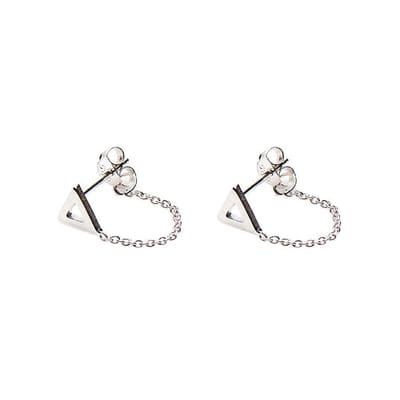 Karma Chain Open Triangle Silver Oorbellen M1829
