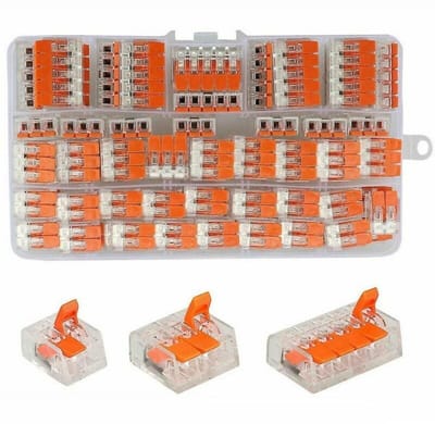 GELLDG 75 Stuks Kabelconnectors - Snelle Aansluitklemmen - Elektrische Aansluitset - 35x 2-ingang, 25x 3-ingang, 15x 5-ingang - Stevig Veilig Betrouwbaar, Plug-and-Play - Geschikt voor 412, 413, 415 Bedrading - Kunststof - 18.6x13.1x8.3mm
