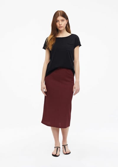 s.Oliver - female - Gestructureerde midirok met split en elastische tailleband