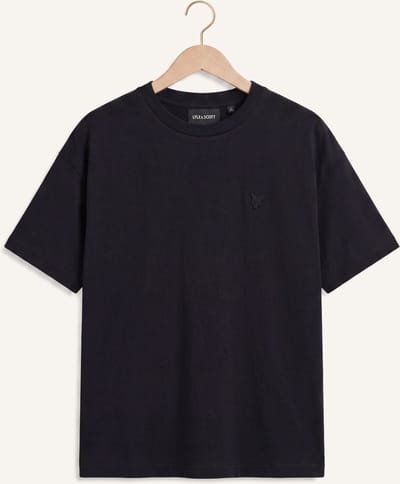 Lyle & Scott Heavy Weight Relaxed T-shirt Polo's & T-shirts Jongens - Polo shirt - Zwart - Maat 152/158