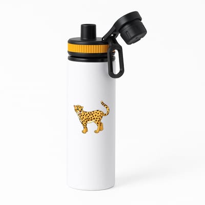 Hacebo® - Luipaard waterfles met draaidop oranje - Katten - Dieren liefhebbers - Jaguar - jachtluipaard - cheeta - water fles - 850ML