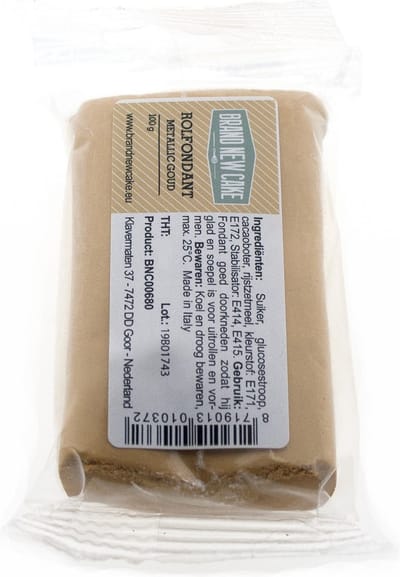 BrandNewCake® Rolfondant Metallic Goud 100gr - Taartversiering - Taartdecoraties