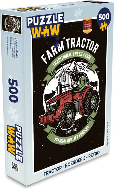 Puzzel Tractor - Boerderij - Retro - Legpuzzel - Puzzel 500 stukjes