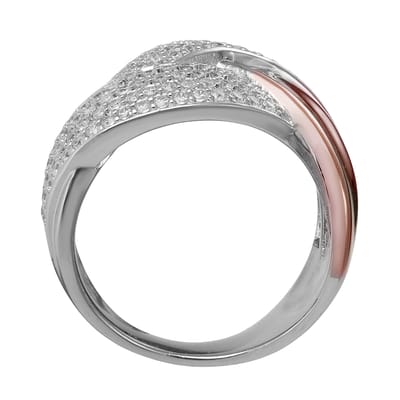 Orphelia Dames 925 Sterling Zilveren Ring - Zilver/Roze ZR-7445