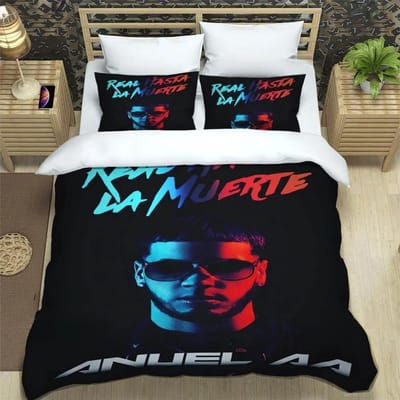 Rapper Anuel AA bedrukte Beddengoedsets voortreffelijke bedbenodigdheden set dekbedovertrek beddekbedset beddengoedset luxe verjaardagscadeau 70x133cm 2pcs