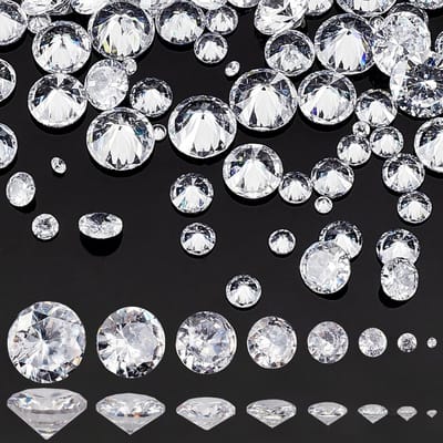 Helder Cubic Zirconia Steentjes, 160 Stuks in 8 Maten, Facet Geslepen Cabochons voor Nail Art, Oorbellen en Sieraden DIY