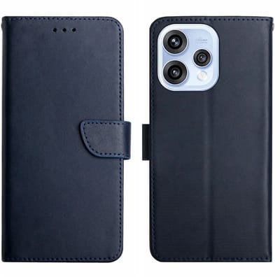 Coverup Hoesje - Geschikt voor OPPO Reno15 Hoesje - Coverup Genuine Leather Book Case - Echt Leder - Blauw