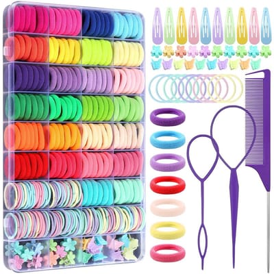 Haaraccessoires Set 208-delig – Elastiekjes, Kammen, Haarspelden – Opbergdoos – Voor Alledaagse Stijlen – 1 Set – Multicolor