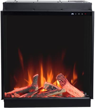 Lumea Fires Sero 29" inch - Elektrische inbouw sfeerhaard 3D – Haard met Verwarming – Sfeerhaard Elektrisch geschikt voor Cinewall – 3 Zijdige Sfeerhaarden – Elektrische Kachel Sfeerhaard – Bedienbaar via Bluetooth app of afstandsbediening – Zwart