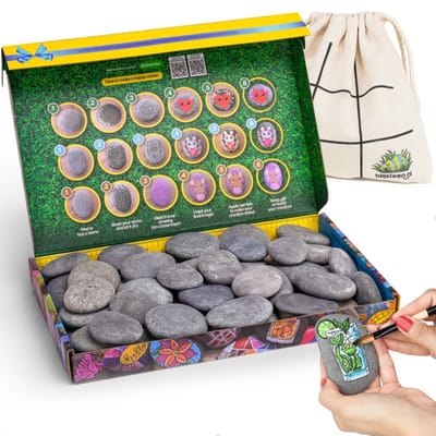 Happy Stones van Blijsteen.nl | Stenen Schilderen | Stenen Schilderen Volwassenen | 5-8 cm | 30 stuks | Schilderbare Keien | Happy Stones Pakket | Beach Pebbles