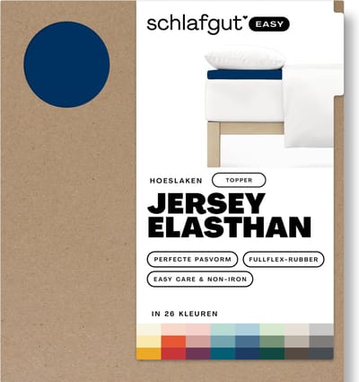Schlafgut EASY Jersey Elasthan Topper Hoeslaken S - 90x190 - 100x220 570 Blue Deep