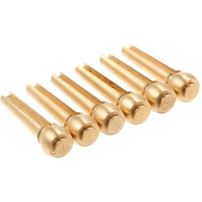 6 stks Metalen Akoestische Gitaar Brug Pins Messing Gitaarsnaren Vaste Kegel String Pins String Nagels