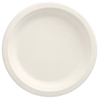 50 Borden van suikerriet pure 1-vaks Ø 18 cm · 2 cm wit