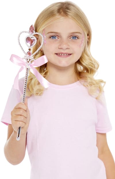 Prinses Toverstaf Hart Roze met Strik en Strass voor Meisjes