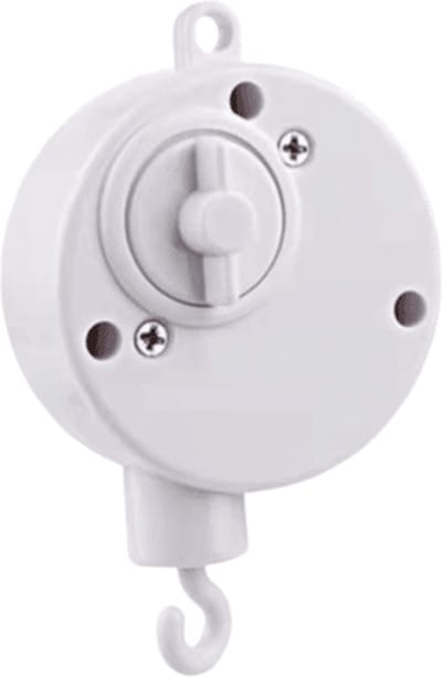 Opwindbare Muziekdoos met Draaislinger – Handmatige Muziekdoos met Pauzeknop – Compact Mechanisme – Wit