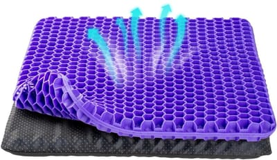 CLGP® Gelkussen voor Zitontlasting - Zitkussen - Ergonomisch Kussen voor Stoel - Paars