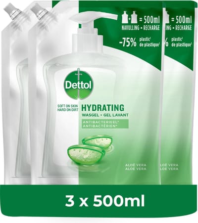 Dettol Refill Hydrating Aloe Vera 500ML - 3 Stuks - Voordeelverpakking