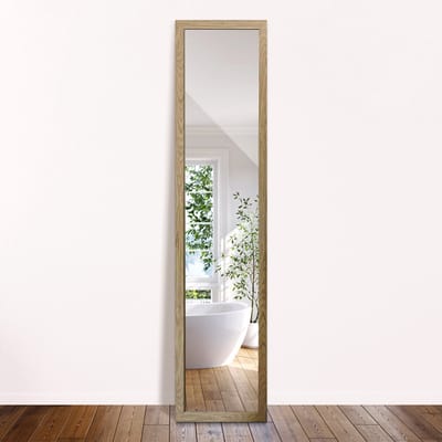 ArtPrintCave Wandspiegel - Staande Spiegel Eiken - 36x156 cm - Badkamerspiegel - Gangspiegel - Eetkamer - Staande Passpiegel - Minimalistische Wandspiegel - Staande Spiegel Voor Kinderkamer