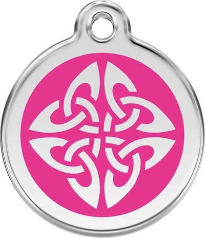 Red Dingo Hondenpenning 38 mm tribal hard roze