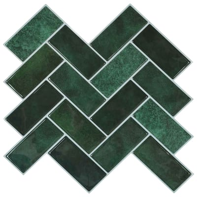 vidaXL Haringbeen Tegel 50 st Donkergroen 30 x 30 cm