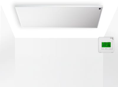 Infrarood verwarmingspaneel | Infraroodverwarming voor plafondmontage met draadloze inbouwbediening | 300W