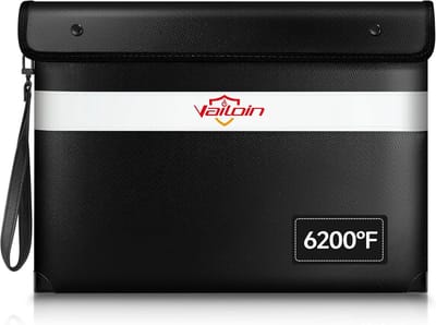 Vailoin 6000 graden Fahrenheit Geïsoleerde Brandwerende Geldzak voor Contant Geld, Draagbare Brandwerende Waterdichte Documentzakjes met Dubbelzijdige Reflecterende Strip, Geld Enveloppen voor Contant