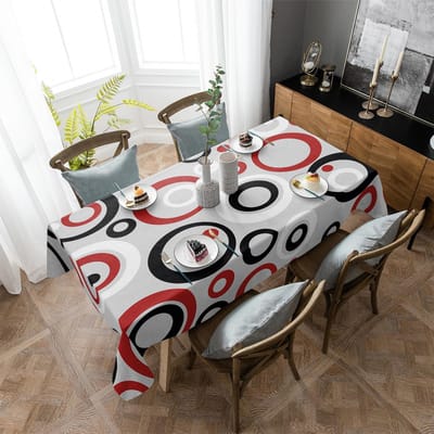 Cirkel Abstracte Geometrie Tafelkleed Feestdecoratie Waterdichte Rechthoekige Tafelkleden Bruiloft Decor Tafelhoes 4pcs 33x48 Table mat gray