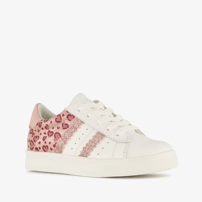 Stap sneakers meisjes met roze hartjes - Maat 29